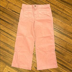 LOFT Sz 14 Palmer Wide Leg Pink Corduroy Pants